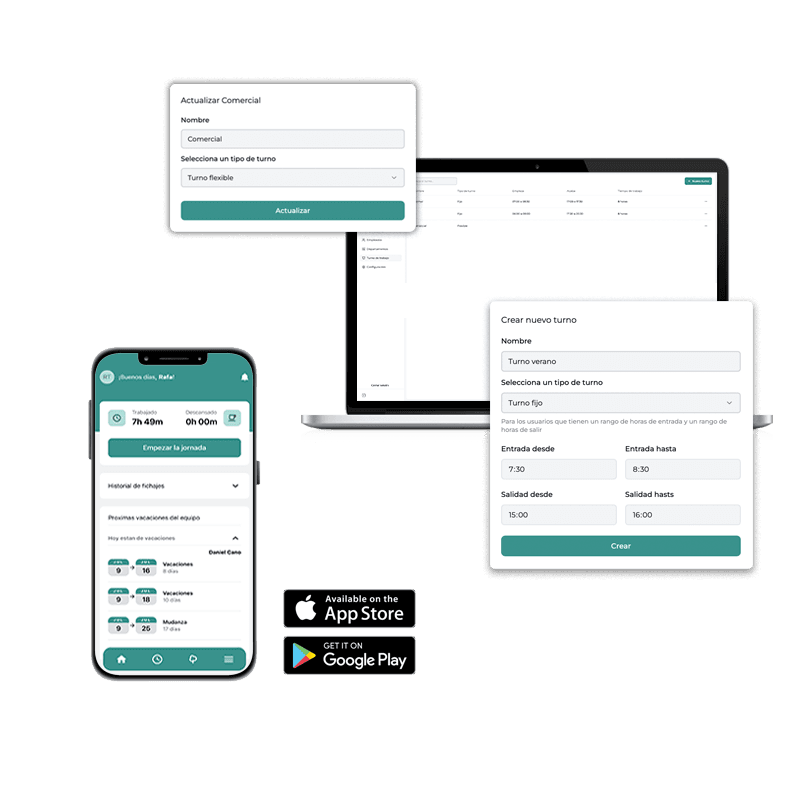 Imagen Nuestro software te permite gestionar de manera eficiente el horario laboral, los fichajes y las ausencias de tus empleados.